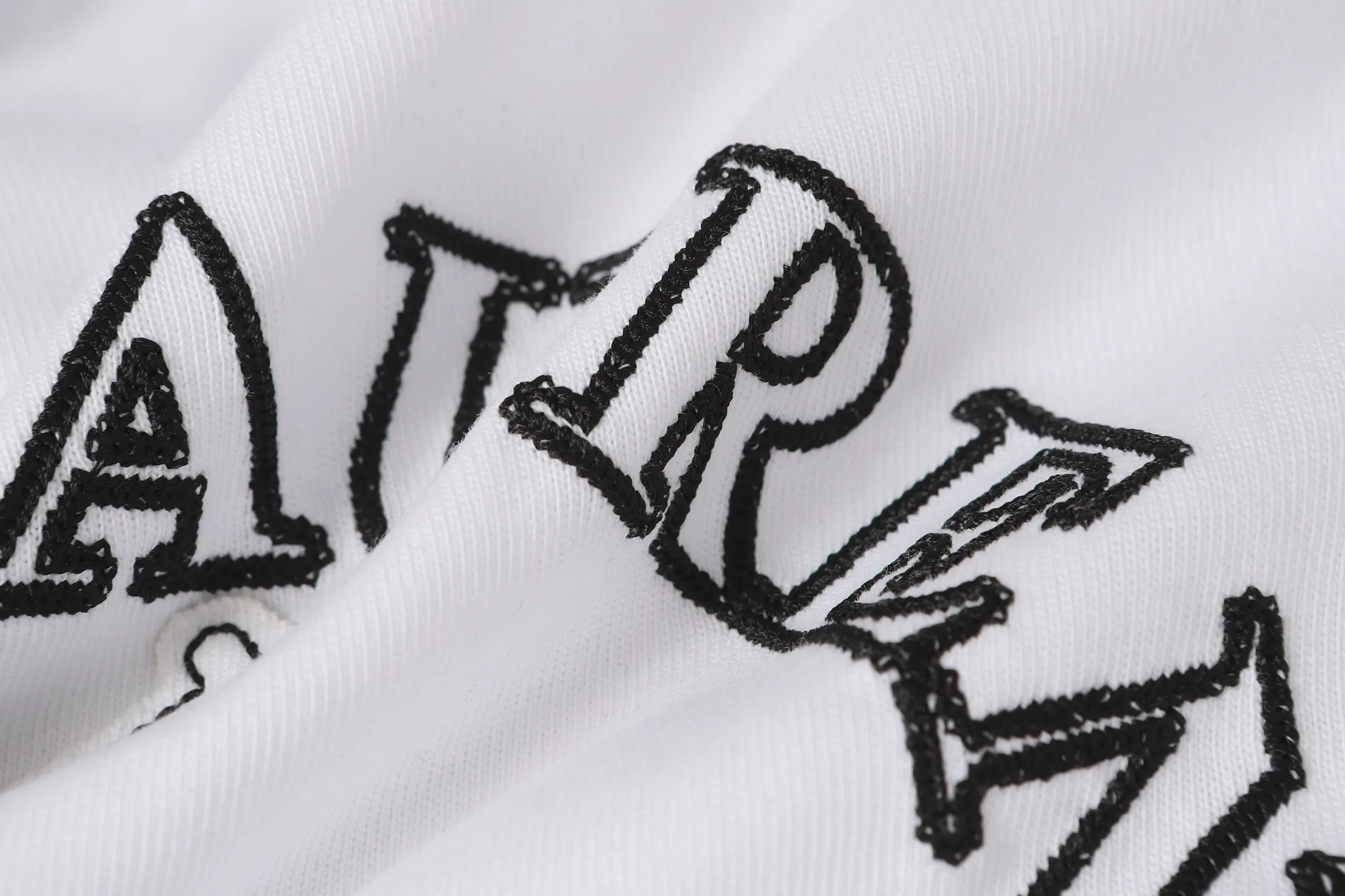 P140 💰 Actual pictures [High-end quality] Code: 8910# Color: Black White Size: S to XXL 2026ss New Ralph Lauren 320g customized fabric Round neck short sleeves Special embroidery Burnt patch Loose version for men and women